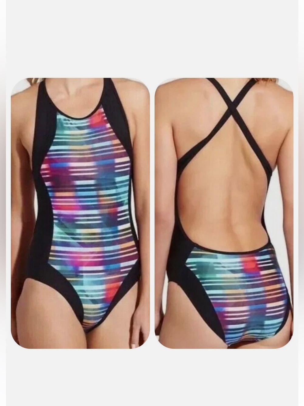 Athleta Streamline One Piece Racerback Swimsuit SMALL Tall, $89, Italian fabric